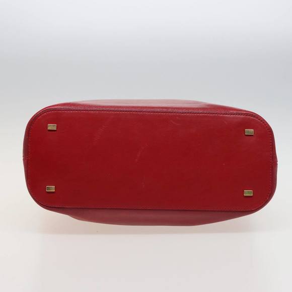 CELINE Hand Bag Leather 2way Red Auth yk13083 - Picture 5 of 16